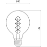 Mexen Vintis 10x LED siūlų spiralės lemputė E27, G80, 6W, Šilta - 2200K, 350 lm, dūminė - L165-E27-0622-70x10