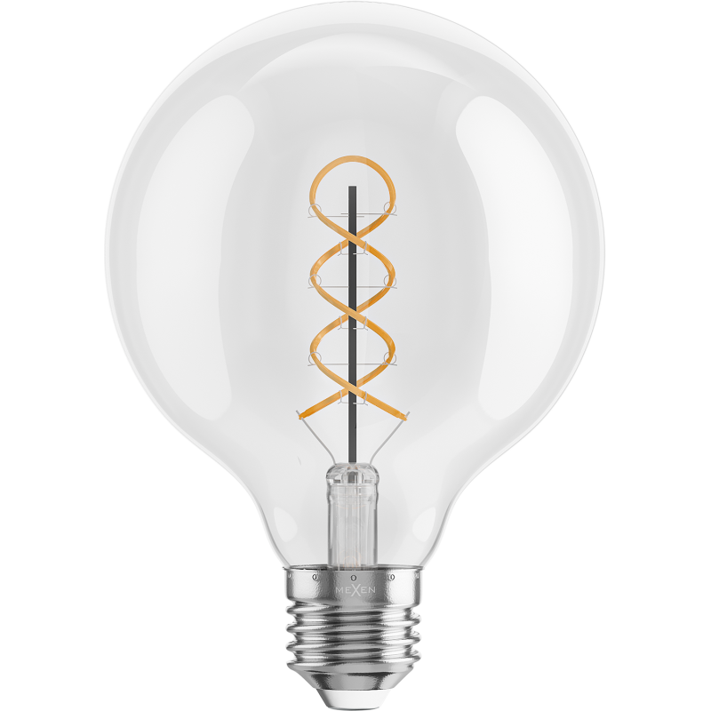 Mexen Vintis 6x Filamentinė spiralė LED lemputė E27, G95, 6W, Šilta - 2700K, 630 lm, skaidri - L167-E27-0627-00x06
