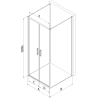 Mexen Exo-B Duo 3S dušo kabina 3 sienelių, atverčiama 100 x 80 cm, skaidri, chromuota - 814-100-080-01-00-3S