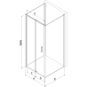 Mexen Exo-F 3S 3-sienės sulankstoma dušo kabina 100 x 85 cm, permatomas, chromuotas - 816-100-085-01-00-3S