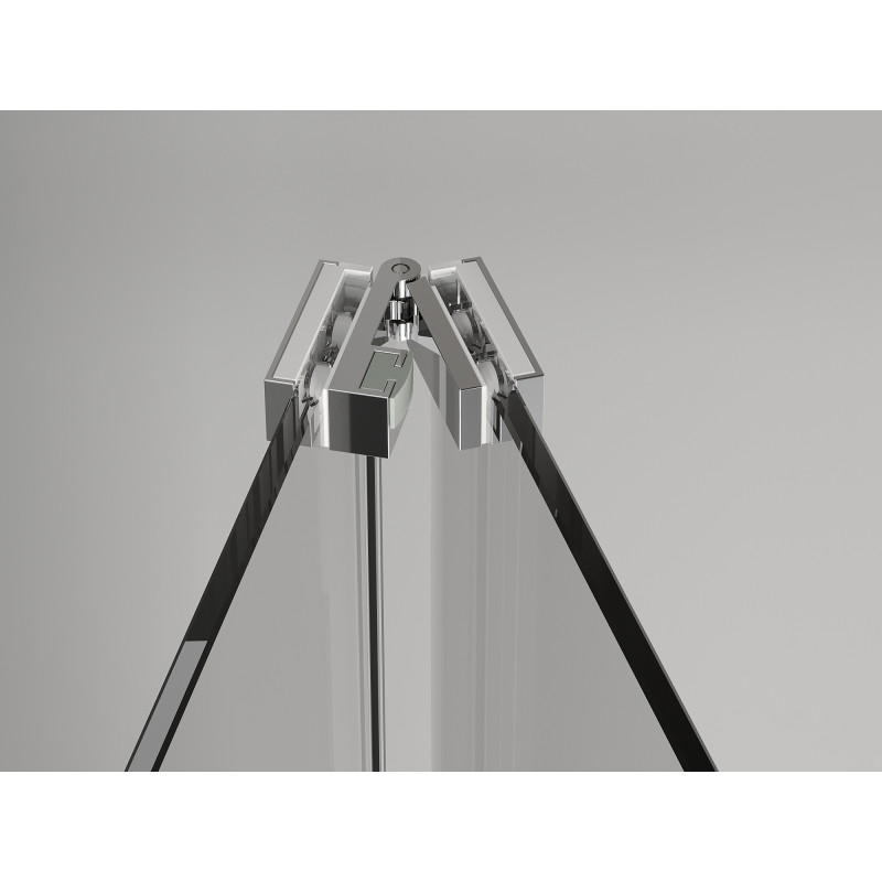 Mexen Exo-3S trijų sienų sulankstoma dušo kabina 80 x 90 cm, permatoma, chromuota - 816-080-090-01-00-3S