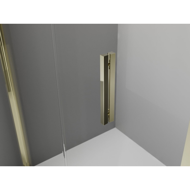 Mexen Exo-F 3S 80 x 85 cm trijų sienelių sulankstoma dušo kabina, permatoma, auksinė - 816-080-085-50-00-3S