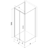 Mexen Exo-F 3S dušo kabina su trim sulankstomomis sienelėmis, 110 x 85 cm, skaidri, auksinė - 816-110-085-50-00-3S