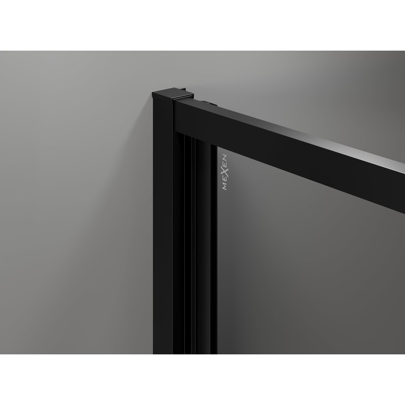 Mexen Exo-3S 70 x 90 cm 3 sienų sulankstoma dušo kabina, skaidri, juoda - 816-070-090-70-00-3S