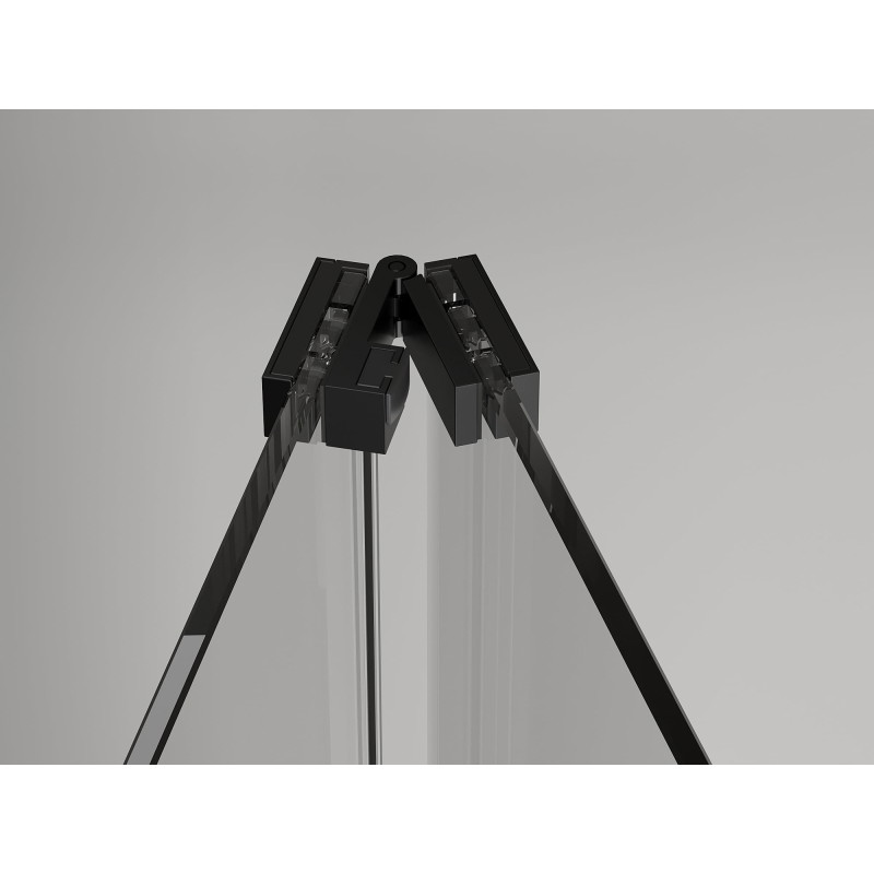 Mexen Exo-F 3S dušo kabina 3 sienų sulankstoma 80 x 120 cm, skaidri, juoda - 816-080-120-70-00-3S