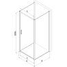Mexen Exo-B 3S 3-jų sienų varstoma dušo kabina 75 x 120 cm, skaidri, chromas - 817-075-120-01-00-3S
