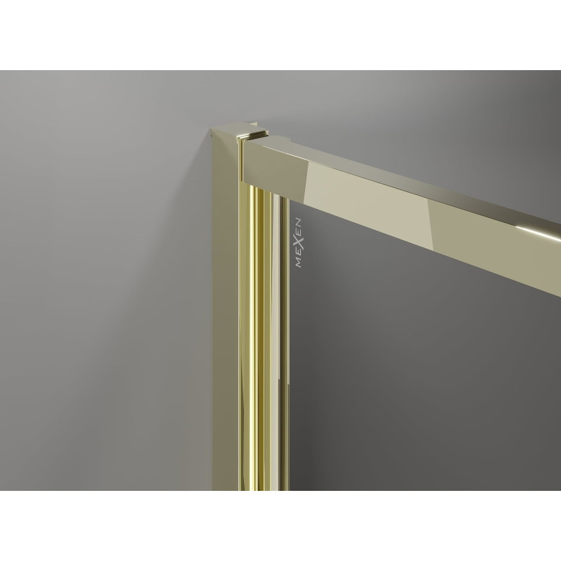 Mexen Exo-B 3S dušo kabina 3-sienų atverti 85 x 70 cm, permatoma, auksinė - 817-085-070-50-00-3S