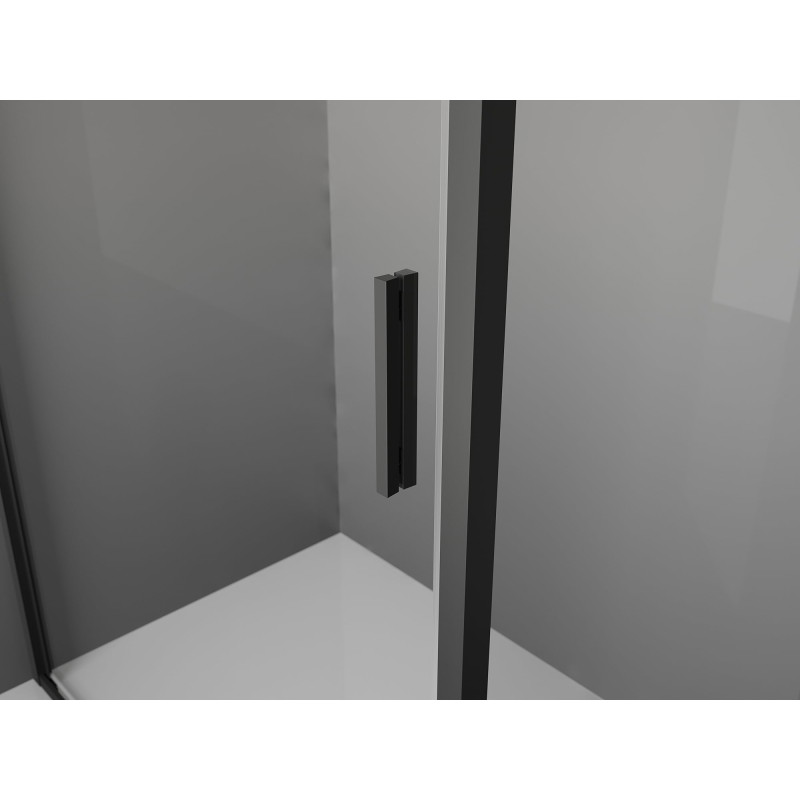 Mexen Exo-B 3S dušo kabina 3-sienių atveriama 85 x 100 cm, permatoma, juoda - 817-085-100-70-00-3S