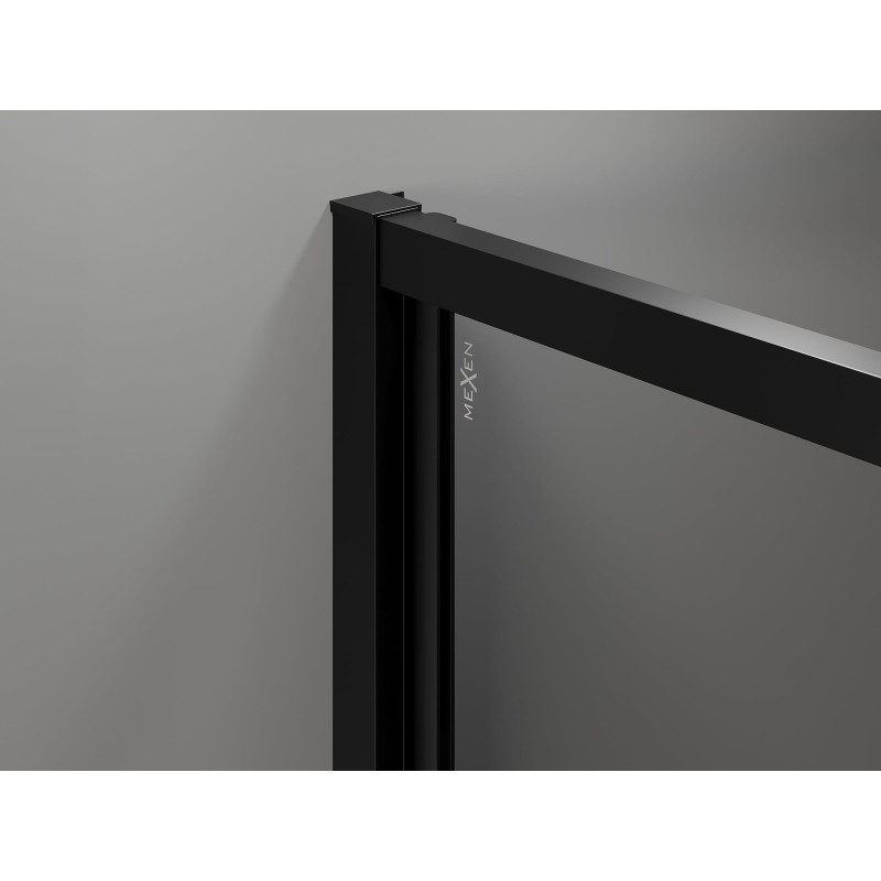 Mexen Exo-3S 80 x 110 cm trijų sienų varstoma dušo kabina, skaidri, juoda - 817-080-110-70-00-3S