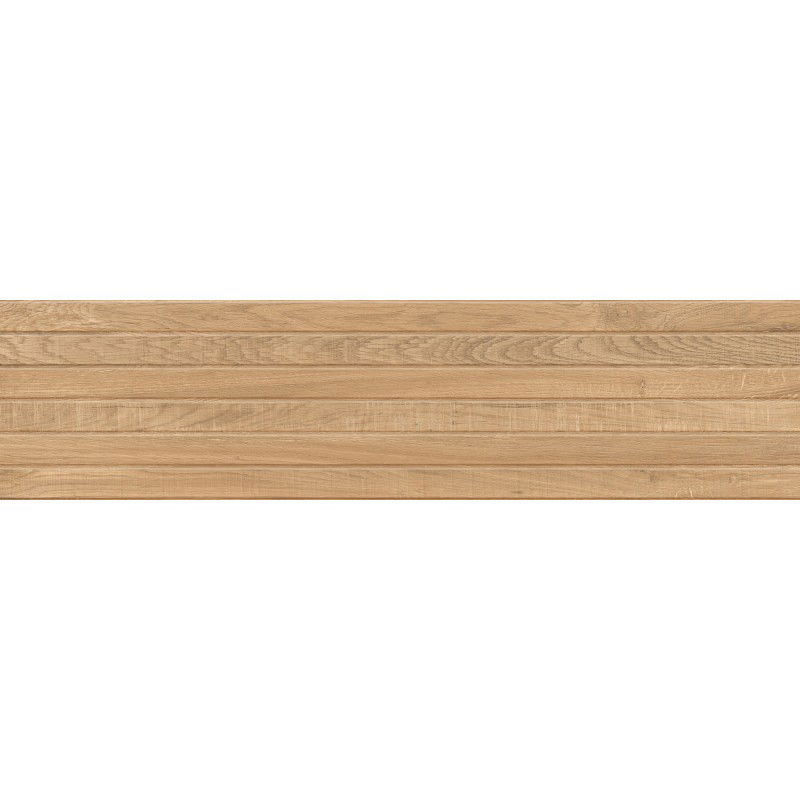 Mexen Western Wood Almond glazūruota akmens masės danga, parketą imituojančios grindų ir sienų plytelės, 120 x 30 cm,