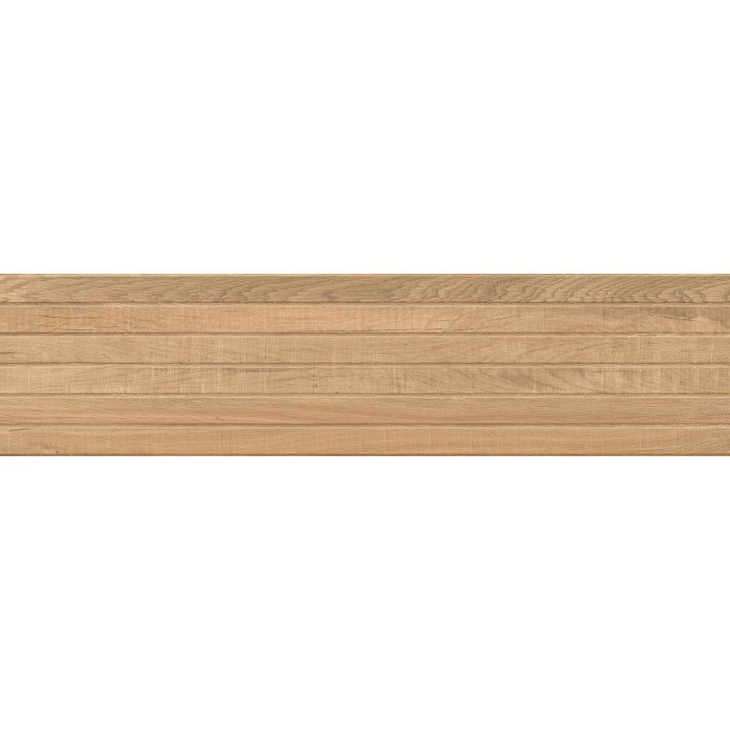Mexen Western Wood Almond glazūruota akmens masės danga, parketą imituojančios grindų ir sienų plytelės, 120 x 30 cm,