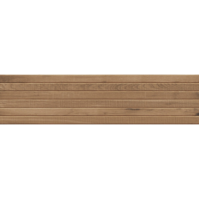Mexen Western Wood Glazūruotas rektifikuotas riešutmedžio akmens masės plytelis, medieną imituojantis sieninis 120 x 30 cm,