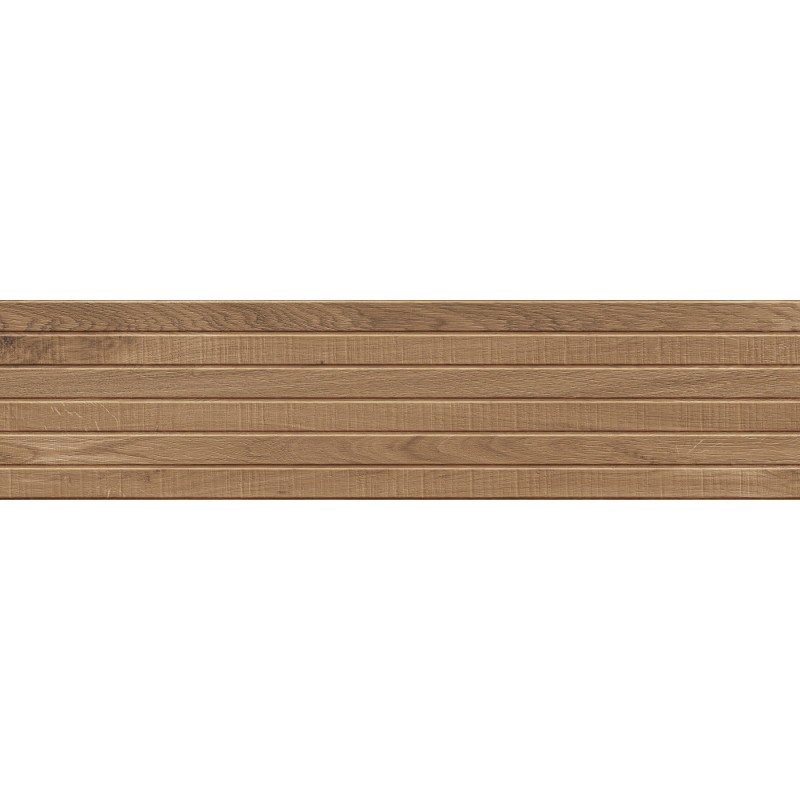 Mexen Western Wood Glazūruotas rektifikuotas riešutmedžio akmens masės plytelis, medieną imituojantis sieninis 120 x 30 cm,