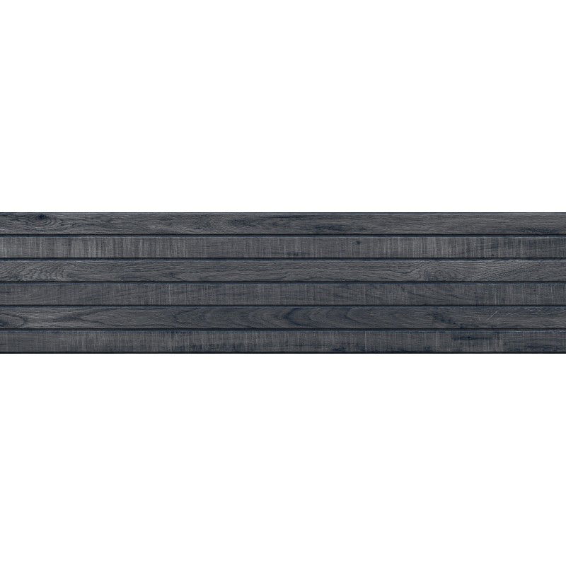 Mexen Western Wood Nero stiklo keramika rektyfikuota G1, medžio imitacijos sienų plytelė 120 x 30 cm, matinė