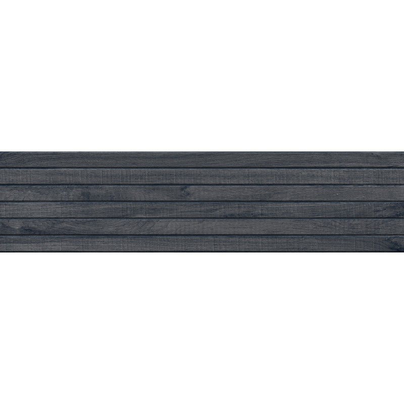 Mexen Western Wood Nero stiklo keramika rektyfikuota G1, medžio imitacijos sienų plytelė 120 x 30 cm, matinė