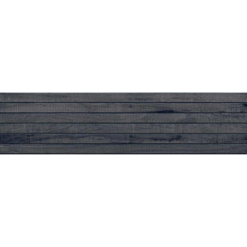 Mexen Western Wood Nero stiklo keramika rektyfikuota G1, medžio imitacijos sienų plytelė 120 x 30 cm, matinė
