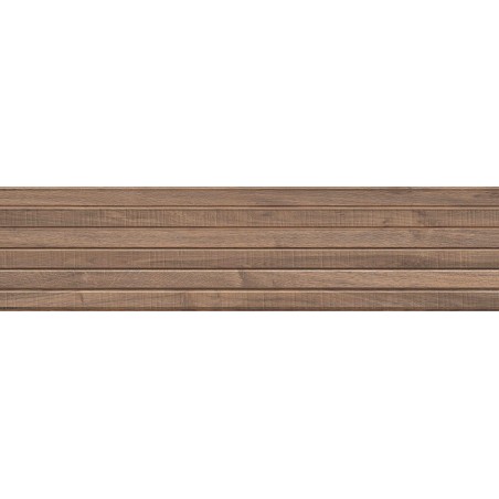 Mexen Mulberry Wood Rudas glazūruotas rektifikuotas G1, medžio imitacijos sieninė plytelė 120 x 30 cm, matinė