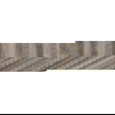 Mexen Native Juodas glazūruotas rektifikuotas G1 gres, medžio imitacijos grindų-sienos plytelė 120 x 30 cm, carving