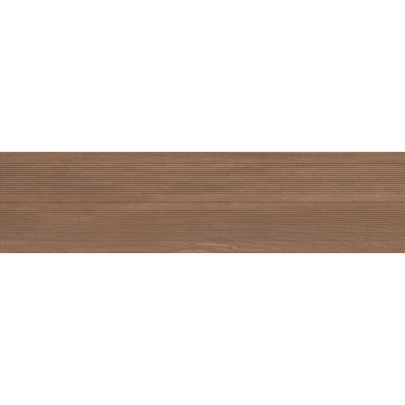 Mexen Prestige Wood Rudas glazūruotas rektifikuotas akmuo G1, medžio atspalvio sieninė plytelė 120 x 30 cm, matinė