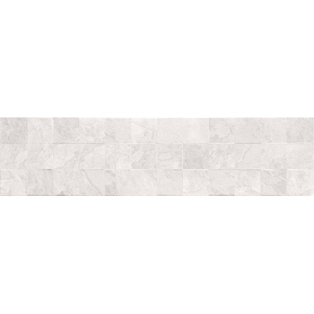 Mexen Icon Lyon Bianco poliruotas akmens masės plytelė rekt. G1, sieninė plytelė 120 x 30 cm, matinė - TL712-120-030-53