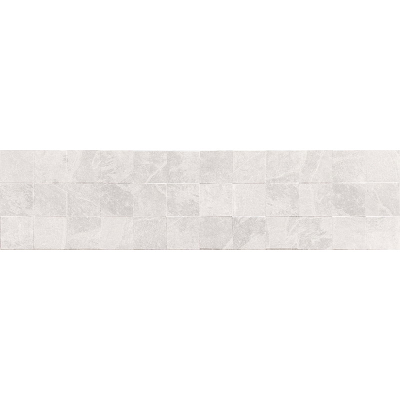Mexen Icon Lyon Bianco poliruotas akmens masės plytelė rekt. G1, sieninė plytelė 120 x 30 cm, matinė - TL712-120-030-53