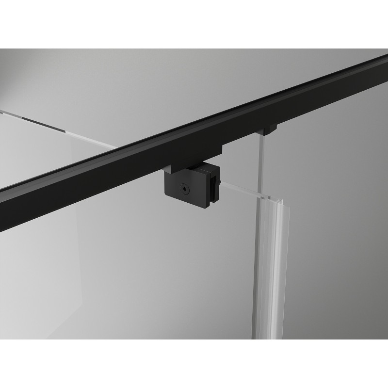 Mexen Exo-3S dušas kabina su trimis atlenkiamomis sienelėmis 125 x 70 cm, permatoma, juoda - 819-125-070-70-00-3S