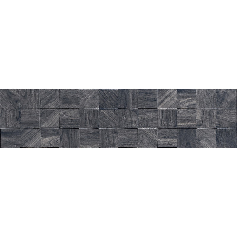 Mexen Riga Lyon Black glazūruotas rekt. G1, medieną imituojanti sienos plytelė 120 x 30 cm, matinė - TL713-120-030-50