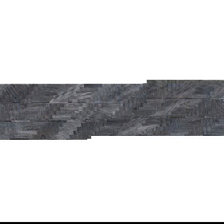 Mexen Riga Lyon Black glazūruotų plytelių akmuo G1, medienos imitacijos grindų ir sienų plytelė 120 x 30 cm, matinė