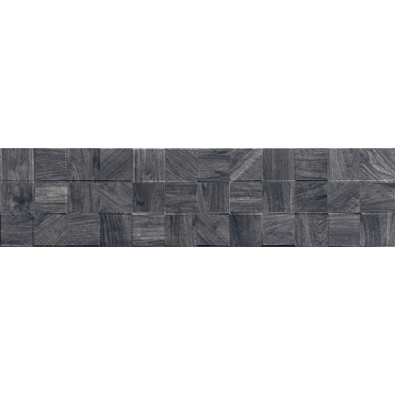 Mexen Riga Lyon Black glazūruotas rekt. G1, medieną imituojanti sienos plytelė 120 x 30 cm, matinė - TL713-120-030-50