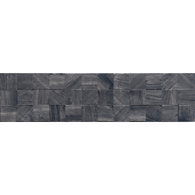 Mexen Riga Lyon Black glazūruotas rekt. G1, medieną imituojanti sienos plytelė 120 x 30 cm, matinė - TL713-120-030-50