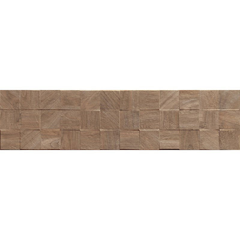 Mexen Riga Lyon Brown glazūruota rektifikuota G1 plytelė, medieną imituojanti grindų ir sienų 120 x 30 cm, matinė