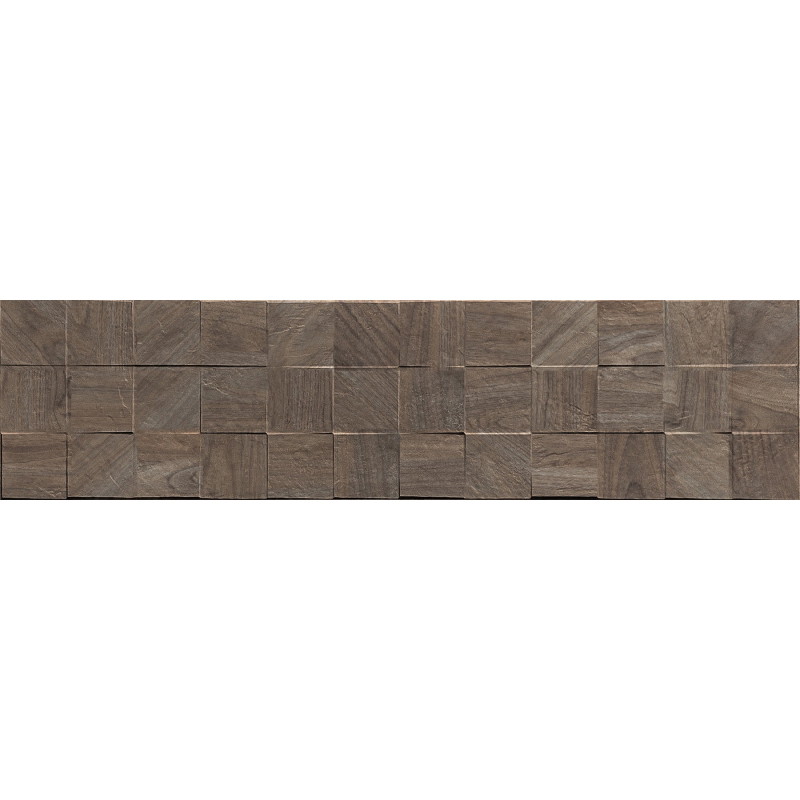 Mexen Riga Lyon Choco glazūruotas rektifikuotas G1, medį imituojanti sieninė plytelė 120 x 30 cm, matinė - TL713-120-030-52