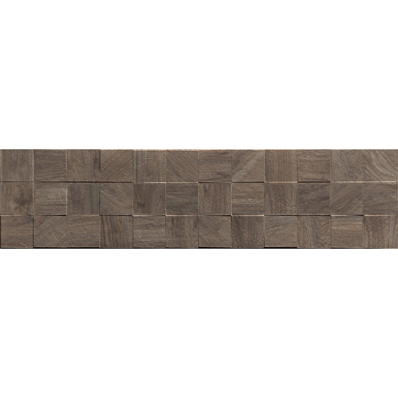 Mexen Riga Lyon Choco glazūruotas rektifikuotas G1, medį imituojanti sieninė plytelė 120 x 30 cm, matinė - TL713-120-030-52