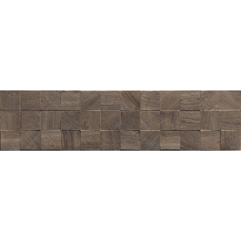 Mexen Riga Lyon Choco glazūruotas rektifikuotas G1, medį imituojanti sieninė plytelė 120 x 30 cm, matinė - TL713-120-030-52