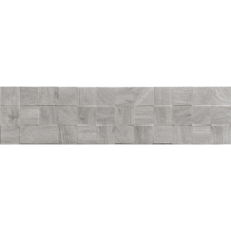 Mexen Riga Lyon Grey emalinis akmens masės plytelė, medžio imitacija, sieninė 120 x 30 cm, matinė - TL713-120-030-54
