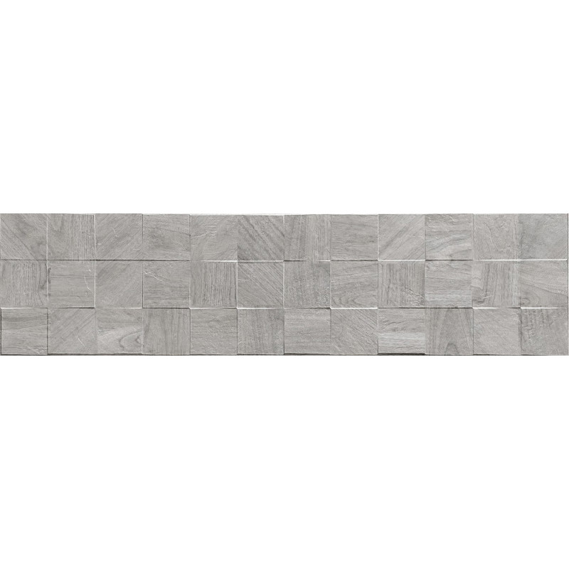 Mexen Riga Lyon Grey emalinis akmens masės plytelė, medžio imitacija, sieninė 120 x 30 cm, matinė - TL713-120-030-54