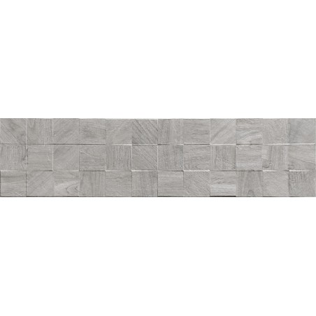 Mexen Riga Lyon Grey emalinis akmens masės plytelė, medžio imitacija, sieninė 120 x 30 cm, matinė - TL713-120-030-54
