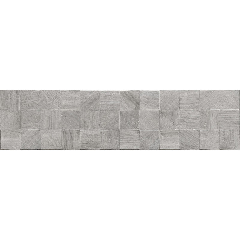 Mexen Riga Lyon Grey emalinis akmens masės plytelė, medžio imitacija, sieninė 120 x 30 cm, matinė - TL713-120-030-54