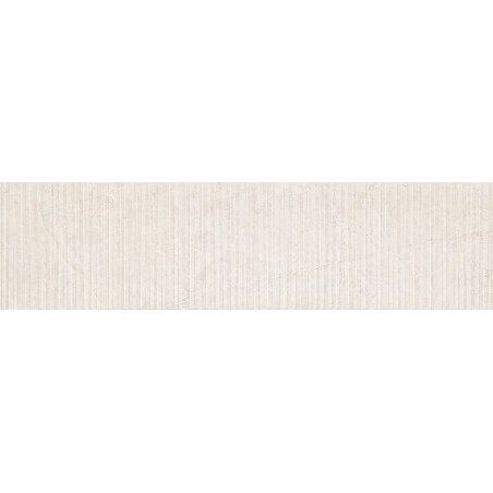 Mexen Flamingo Mayolica Bianco glazūruotas rektifikuotas G1 akmens masės plytelė, sieninė 120 x 30 cm, graviravimas
