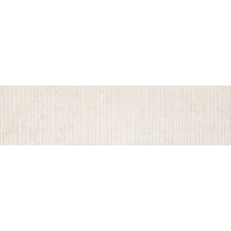 Mexen Flamingo Mayolica Bianco glazūruota rektifikuota G1, grindų ir sienų plytelė 120 x 30 cm, raižyta - TL715-120-030-50