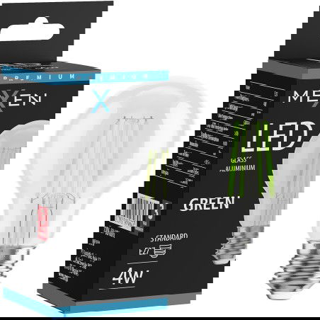 Mexen Vintis LED A60 kaitinamoji lemputė, E27, 4W, 55 lm, žalia - L150-E27-04XX-46