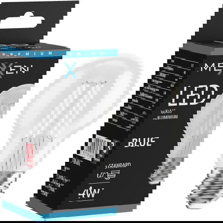 Mexen Vintis LED gijų lemputė E27, A60, 4W, 55 lm, mėlyna - L150-E27-04XX-47