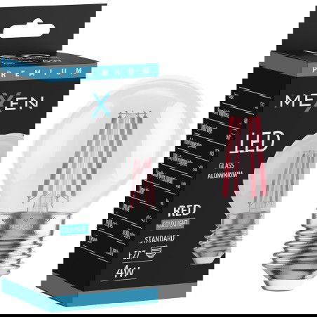 Mexen Vintis LED kaitinamosios gijos lemputė E27, G45, 4W, 55 lm, raudona - L156-E27-04XX-45