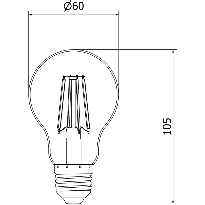 Mexen Vintis 6x kaitrinė LED lemputė E27, A60, 4W, 55 lm, žalia - L150-E27-04XX-46x06