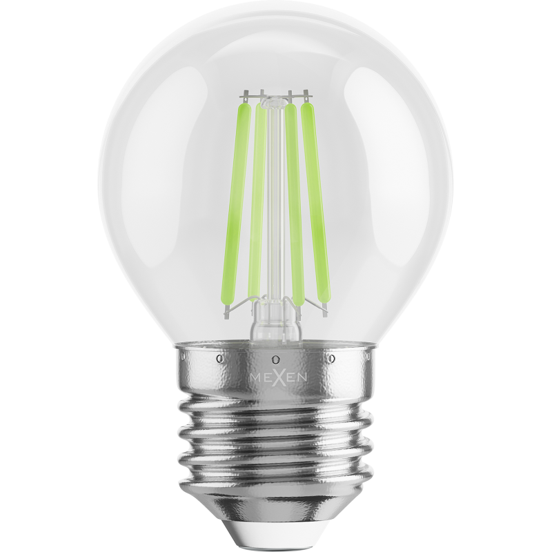 Mexen Vintis 6x LED siūlų lemputė E27, G45, 4W, 55 lm, žalia - L156-E27-04XX-46x06