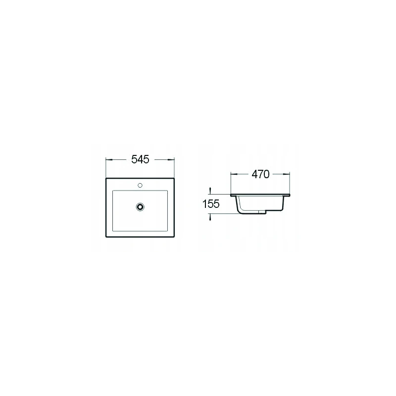 Mexen Salma įleista į stalviršį kriauklė 54 x 47 cm, balta - 25395400