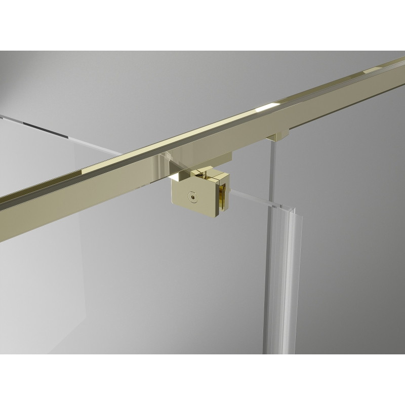 Mexen Exo-R 3S 3 pusių dušo kabina su durelėmis, 140 x 120 cm, permatoma, auksinė - 819-140-120-50-00-3S