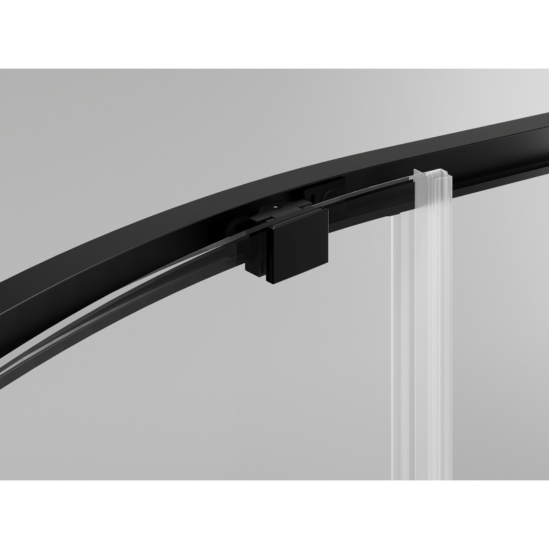 Mexen Exo asimetriška stumdoma pusapvali dušo kabina 120 x 80 cm, skaidri, juoda - 8131-120-080-70-00