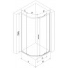 Mexen Exo-S asimetriška pusapvalė dušo kabina, stumdoma, 120 x 80 cm, skaidri, juoda - 8131-120-080-70-00