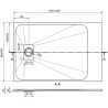 Mexen Hugo stačiakampis dušo padėklas SMC 160 x 90 cm, balto akmens - 42159016